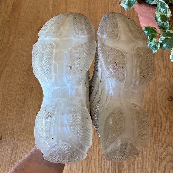 Steve Madden Maxima-R White Multi Rhinestone Chunky Sneakers - Picture 9 of 10